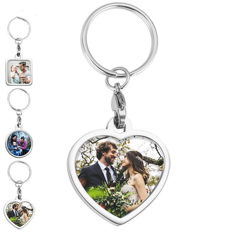 Stainless Steel Photo Customized Keychain Creative Gift