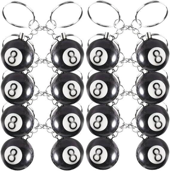 Pure Black No. 8 Billiards Keychain