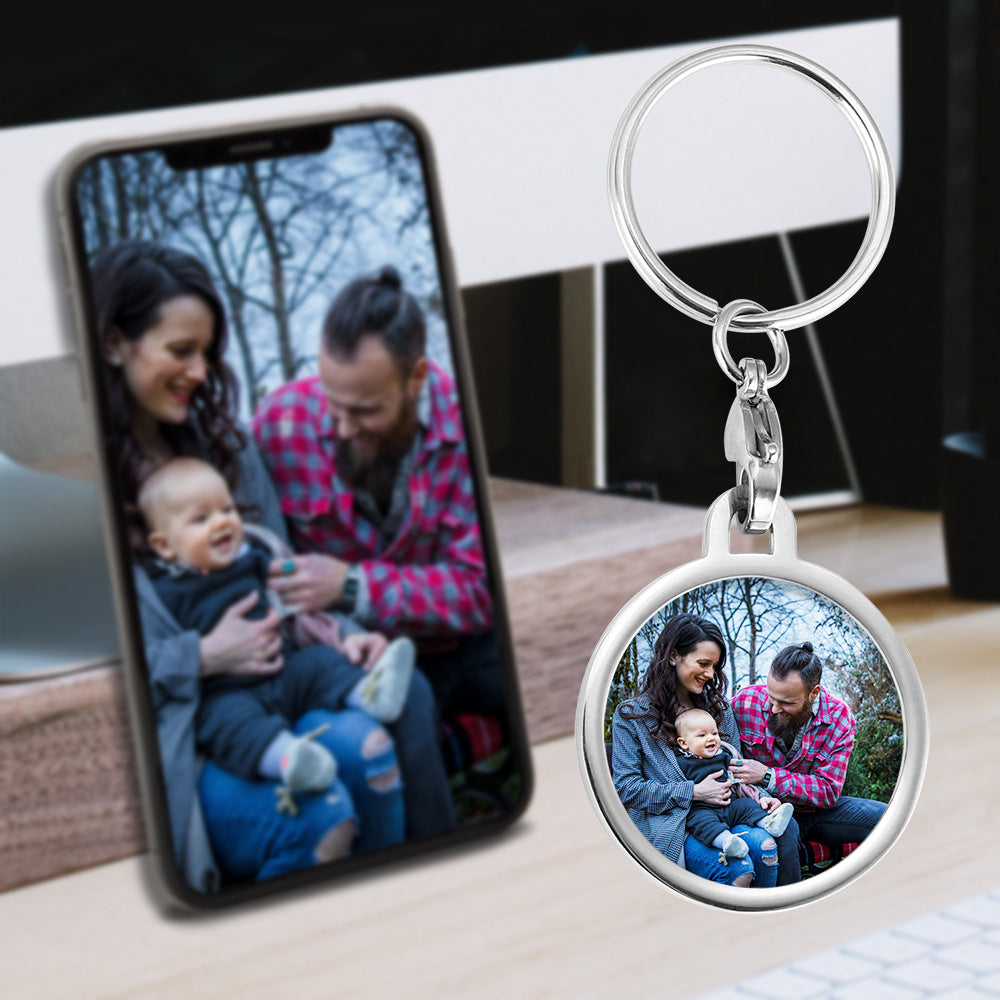 Stainless Steel Photo Customized Keychain Creative Gift