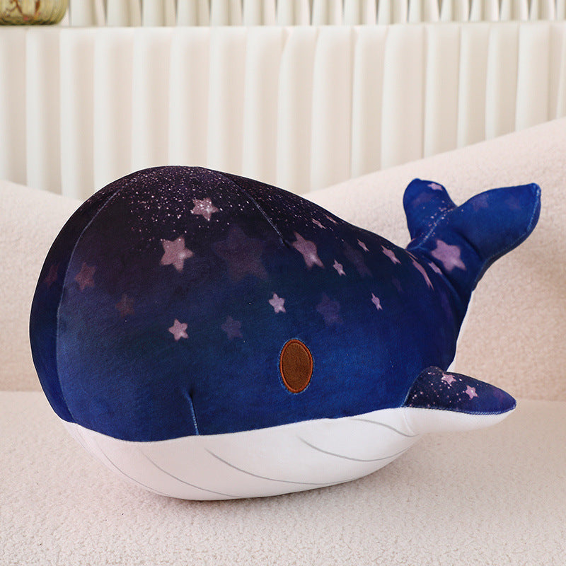 Cute Cartoon Chubby Doodle Soft And Adorable Dream Starry Sky Colorful Whale Plush Doll Pillow