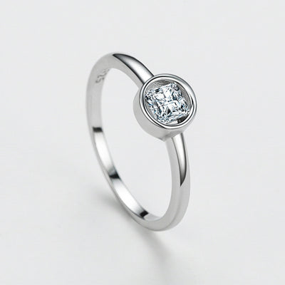 S925 Sterling Silver Artificial Diamond Zircon Ring Female Japanese And Korean Style