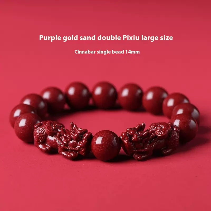 High-content Natural Raw Ore Cinnabar Ruyi Pi Xiu Bracelet