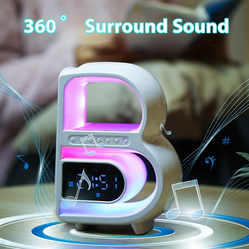 Bluetooth Speaker Wireless Charging With Clock Seven-color Ambience Light