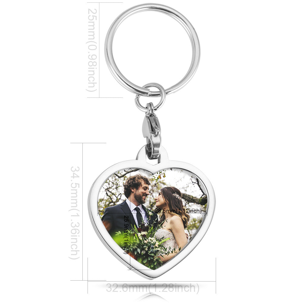 Stainless Steel Photo Customized Keychain Creative Gift