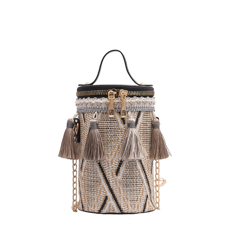 Chain Ethnic Style Portable Straw Shoulder Bag