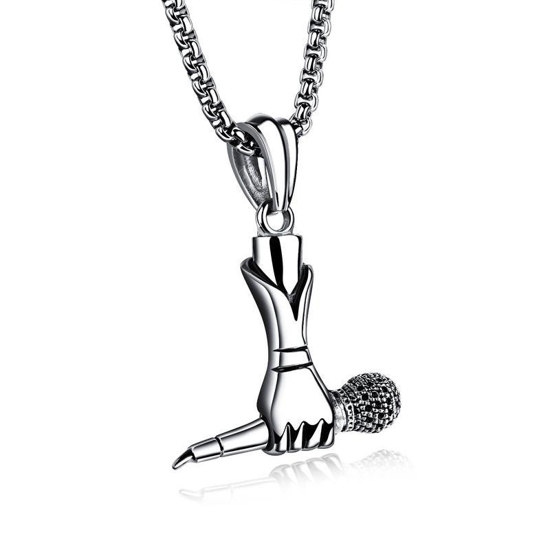 Fashion Microphone Necklace Rock Hip Hop