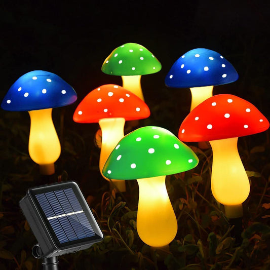 Solar Powered Fairy Lights Plastic Mushroom Lamp Fairy Lights