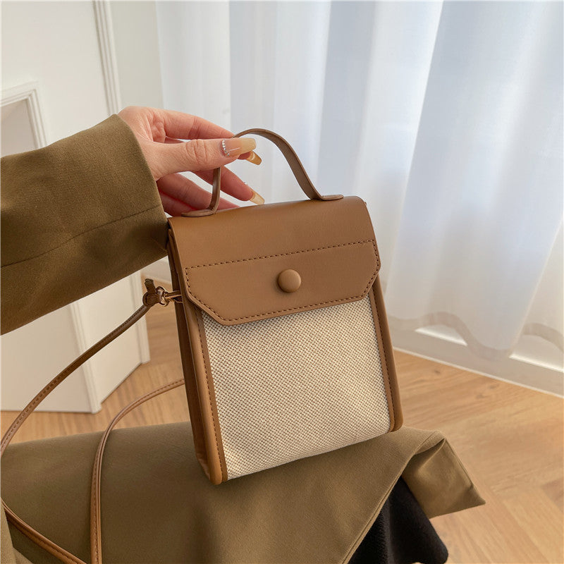 Simple small square fashion color block shoulder crossbody bag