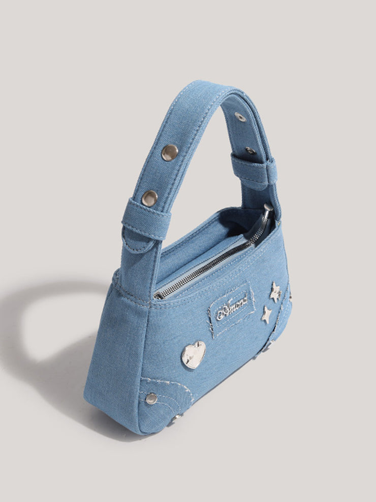 Retro Minderheit Design Kleine Handtasche Sommer Neue Metall XINGX Denim