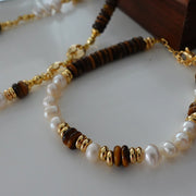 Natural Stone Pearl Necklace French Style