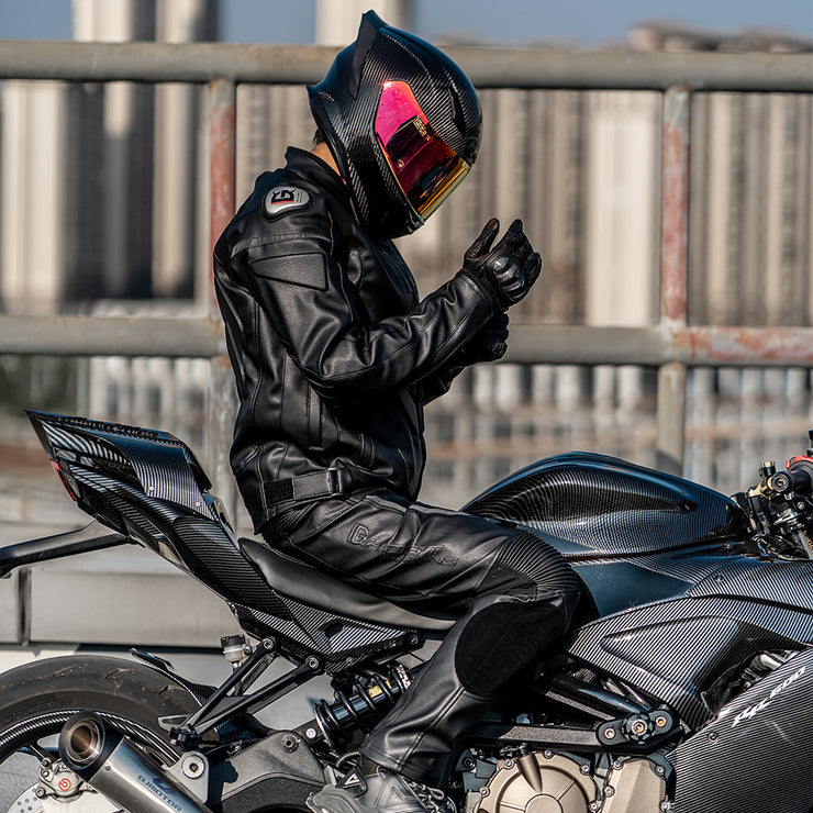 Winddichter Motorrad-Lederhosenanzug für Männer und Frauen