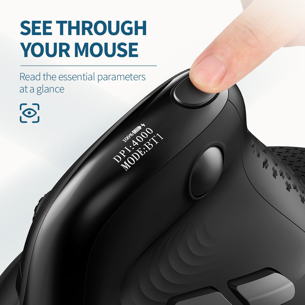 M618XSD Ergonomic Rechargeable Bluetooth Mouse with Thumb Wheel and Three Modes