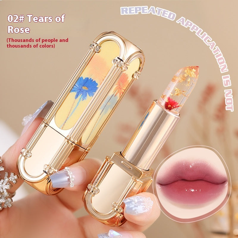 Women Jelly Warm Flower Square Tube Lipstick