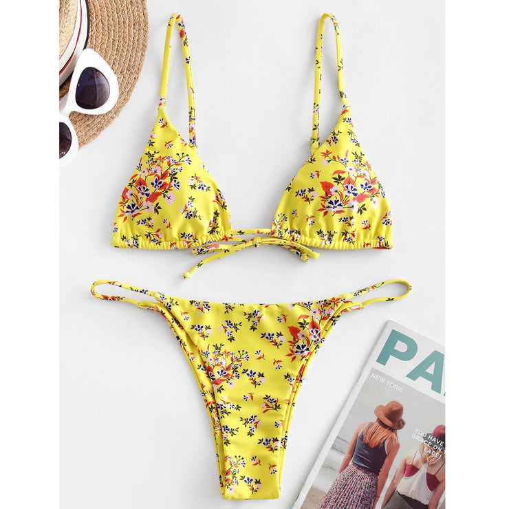 Sommer Blumen Print Bikini Sexy Strand Badeanzug Mode Badeanzug