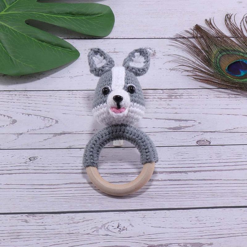 Baby Rattle Hand Woven Cartoon Animal Bracelet Newborn Soothing Doll