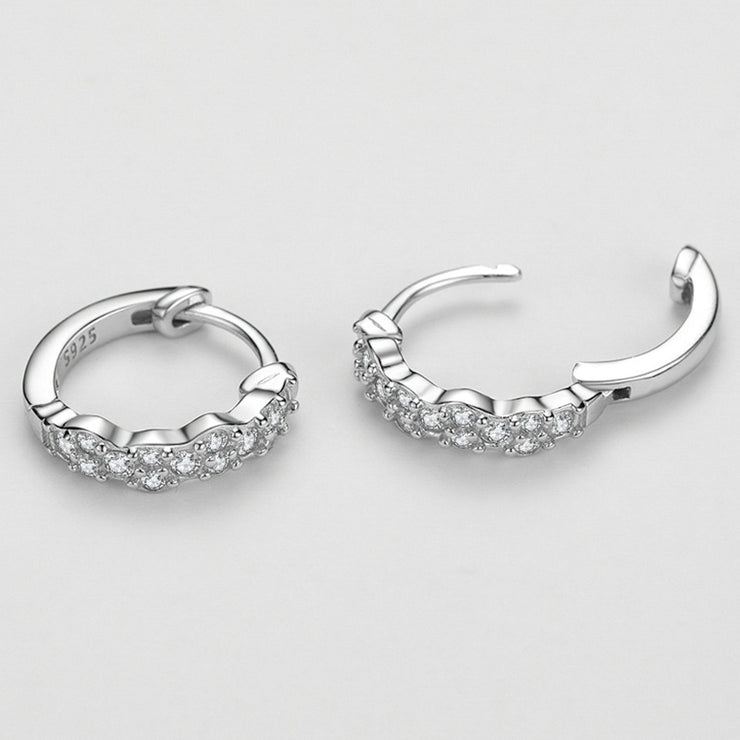 Women's S925 Silver Geometric Rhinestone Earrings