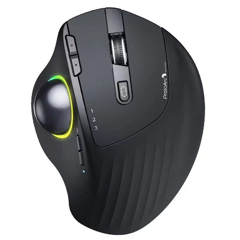 Wiederaufladbarer 2,4-GHz-Bluetooth-Dualmodus-Leucht Trackball