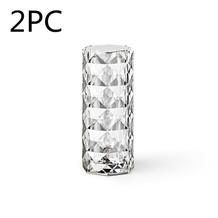 Nordic Kristall Lampe USB Tisch Lampen Schlafzimmer Touch Dimmen Atmosphäre Diamant Nacht Licht Rose Projektor Lampe Dekor