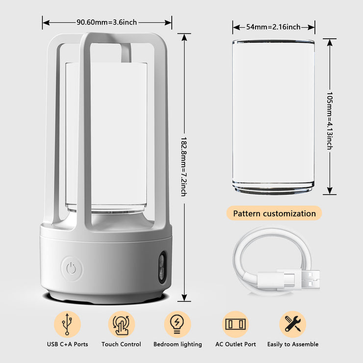 Kreative 2-in-1-Audio-Acryl-Kristalllampe und Bluetooth-Lautsprecher Touch-Nachtlampe