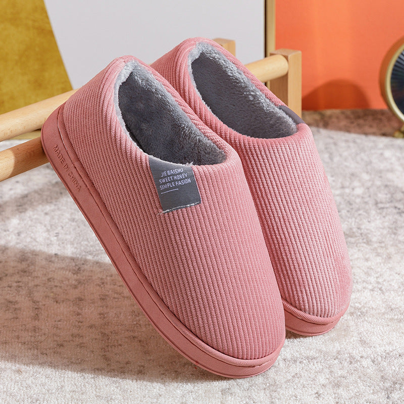 Thick bottom and keep warm at home non-slip cotton slippers