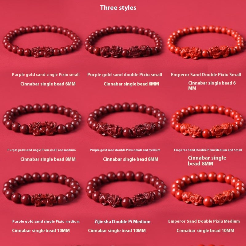 High-content Natural Raw Ore Cinnabar Ruyi Pi Xiu Bracelet