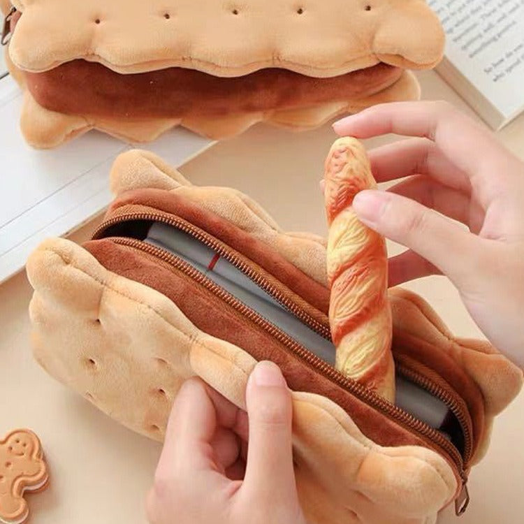 Sandwich Biscuit Plush Pencil Bag