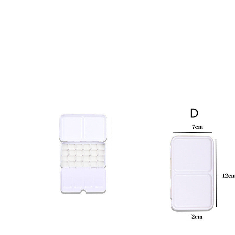 Leere Farbpalettenbox, Farbaufbewahrung, Eisenbox mit 24 halben Näpfen