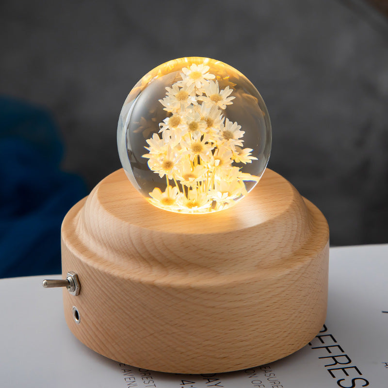 Dandelion Crystal Ball Glowing Night Light Eternal Flower