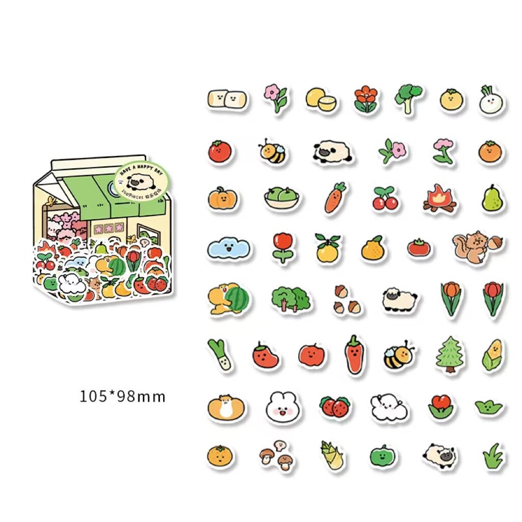 Stickerpaket Little Life Home-Serie Handgemalte Cartoon-Handzeltaufkleber 100 Blatt