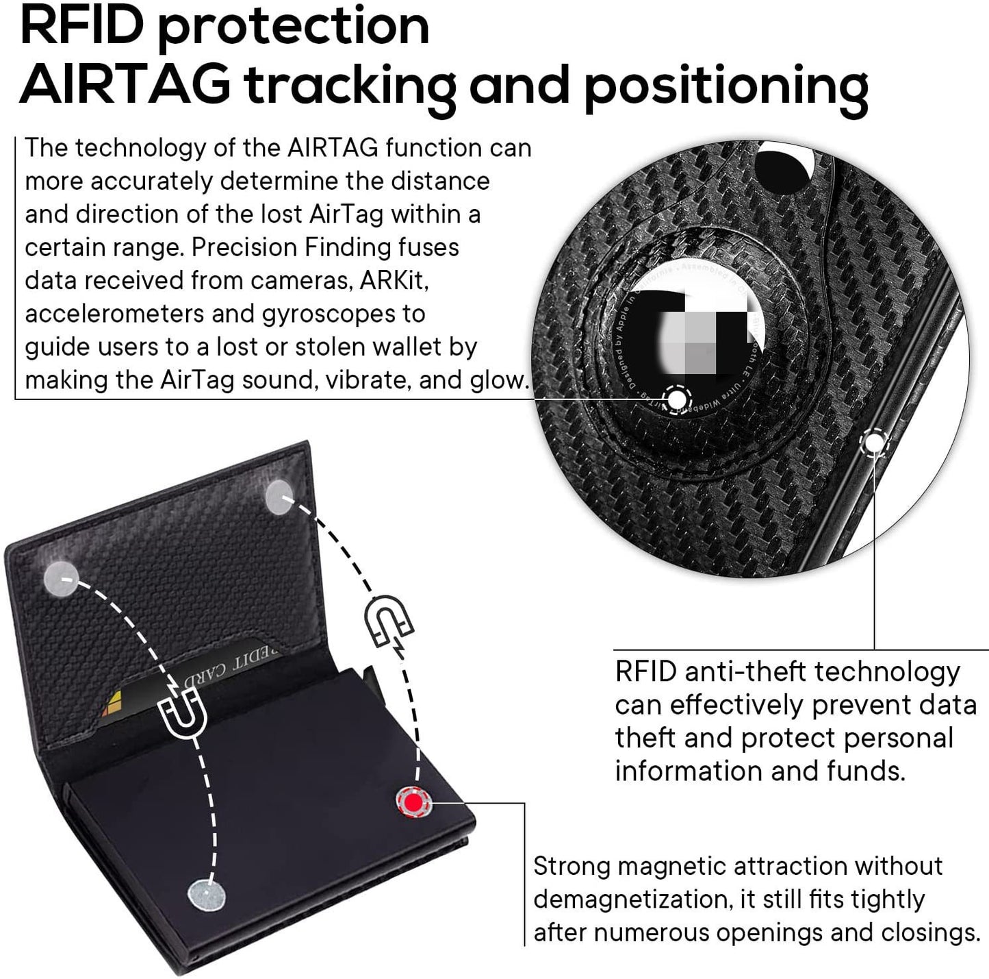 Leder Männer der RFID Metall Aluminium Legierung Karte Tasche