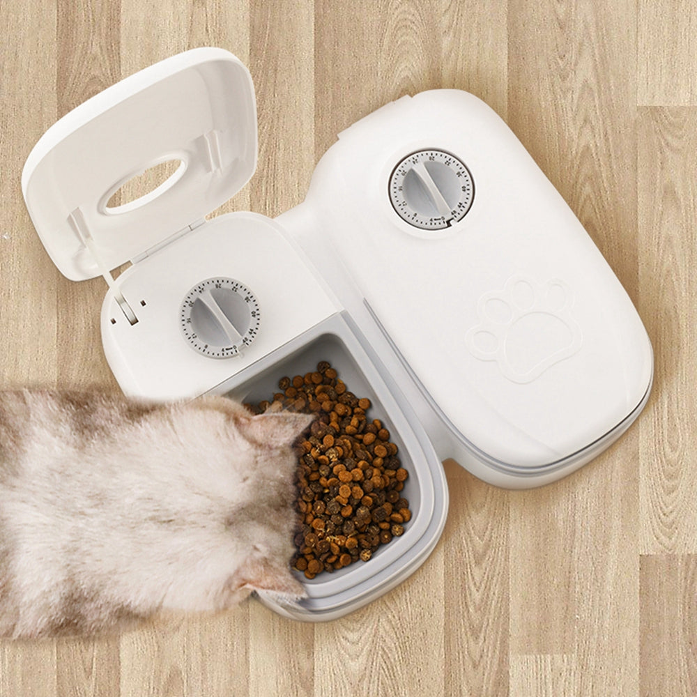 Automatic feeder with intelligent timer for cats and dogs