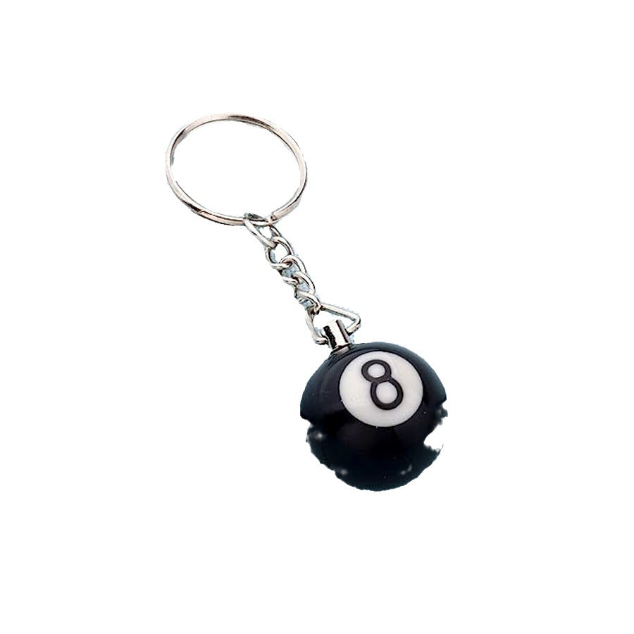 Pure Black No. 8 Billiards Keychain