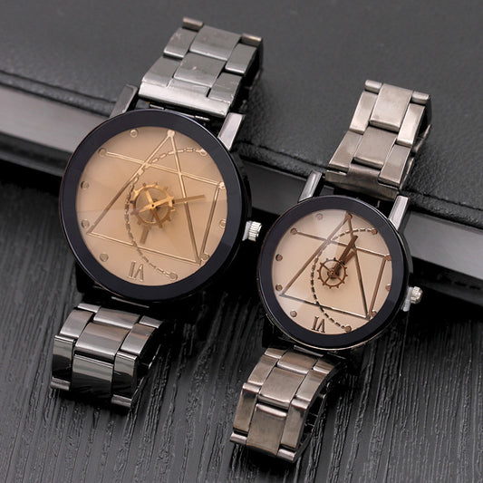 Fashion Gear Compass Steel Watch Men and Women Couple Watches