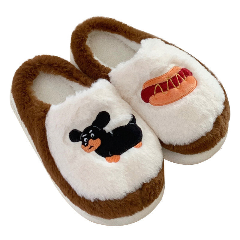 Women's fleece slippers with thermal cotton