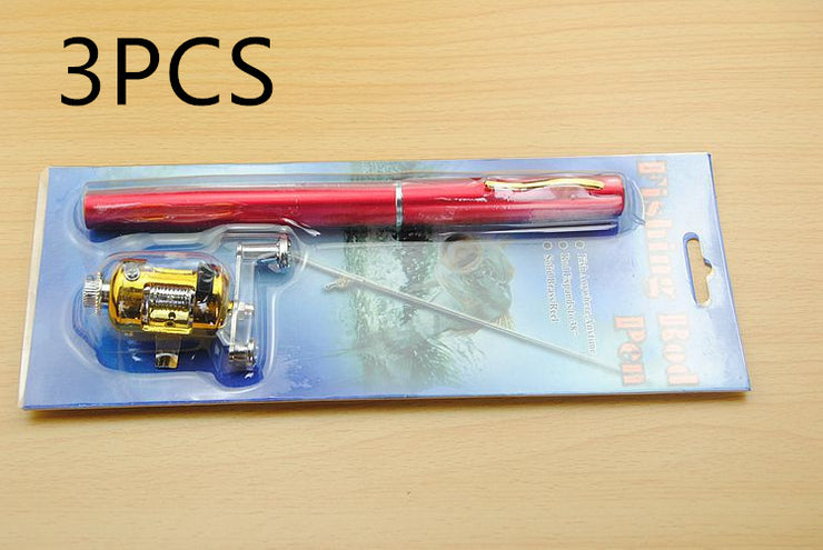 Telescopic drum pen rod fishing gear set