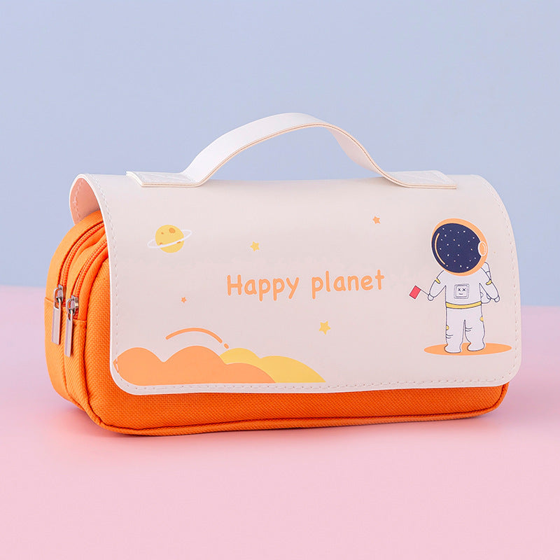 Large Pencil Case, Cute, Portable, Cartoon Design, Creative, Multifunctional