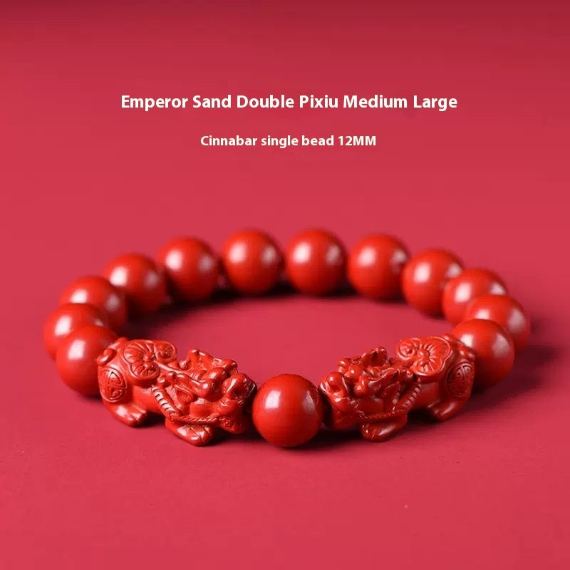 High-content Natural Raw Ore Cinnabar Ruyi Pi Xiu Bracelet