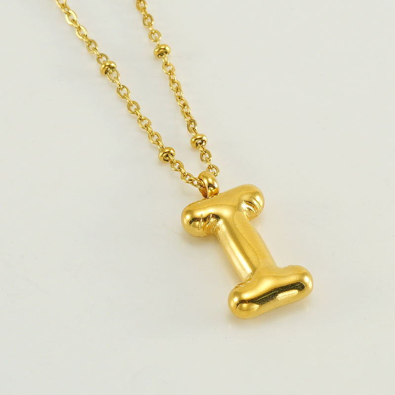 Women's Fashion Bubble Letter Pendant Short Necklace