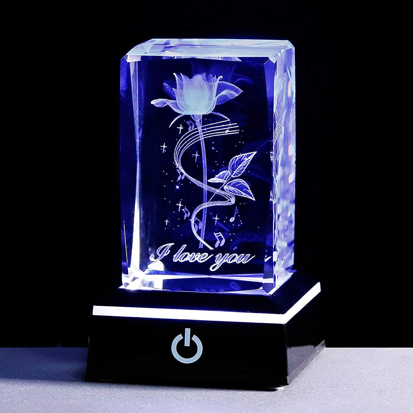 Crystal Laser Carved Rose Crystal Crafts Ornaments