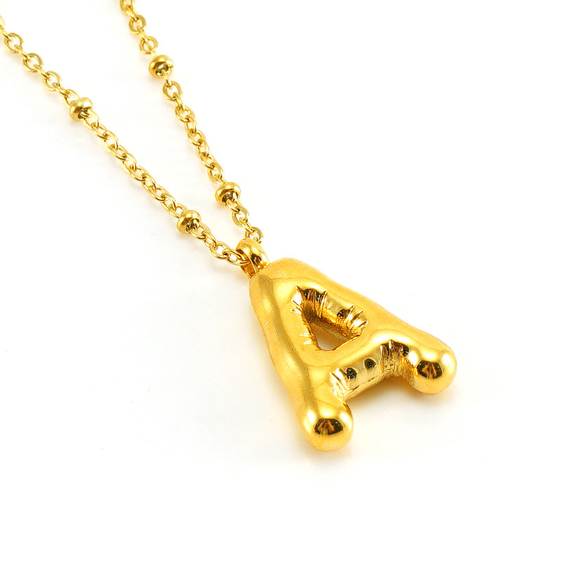 Women's Fashion Bubble Letter Pendant Short Necklace