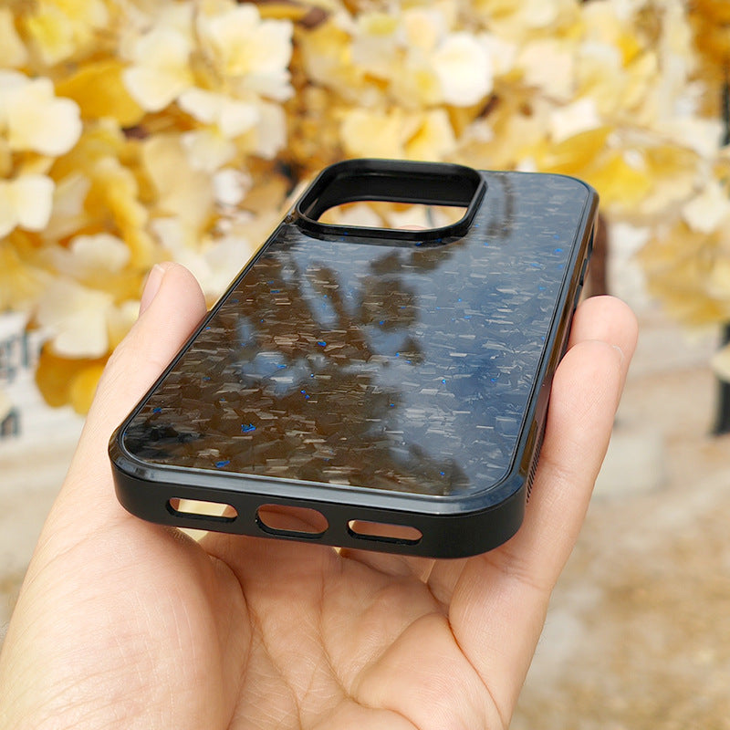 Gold Foil Carbon Fiber Forged Grain Phone Case