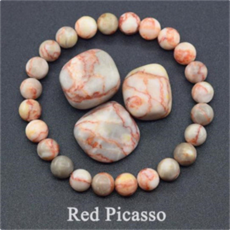 Natural Stone Elastic Cord Beaded Bracelet