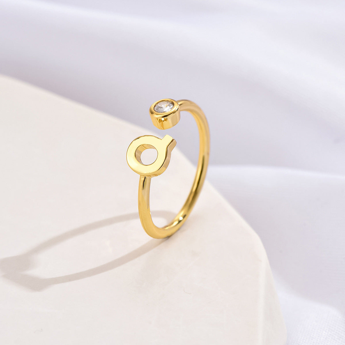 Simple Fashion Letter Zircon Ring