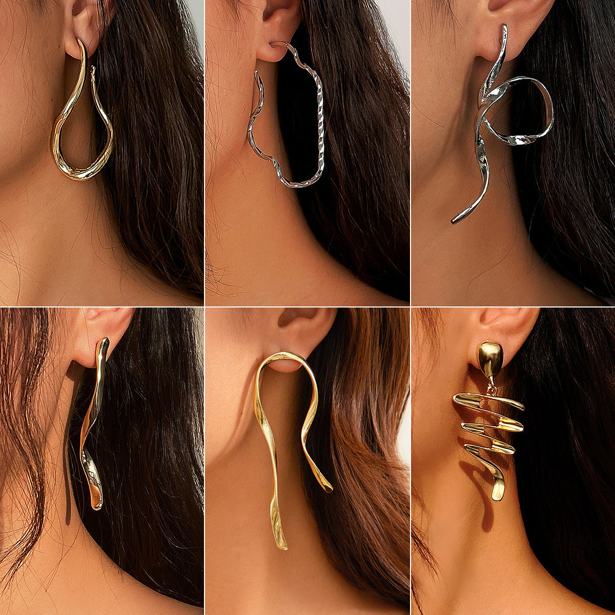 Irregular Twisted Earrings for Women