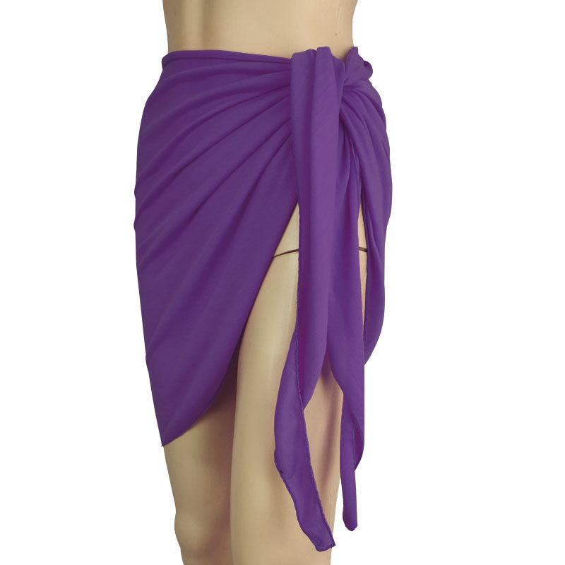 Multi-color half-length wrap skirt outdoor beach