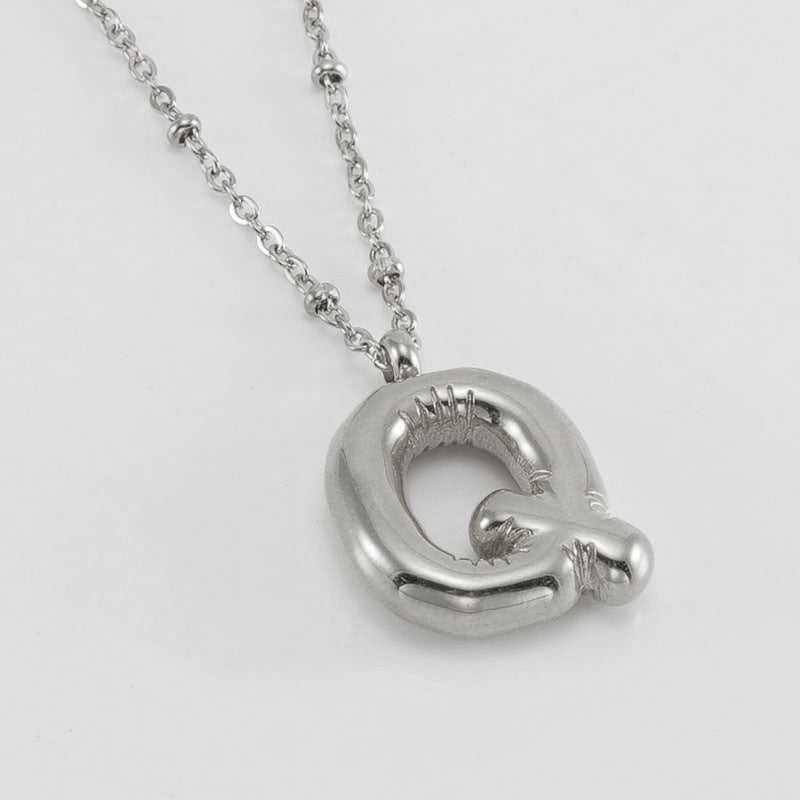 Women's Fashion Bubble Letter Pendant Short Necklace