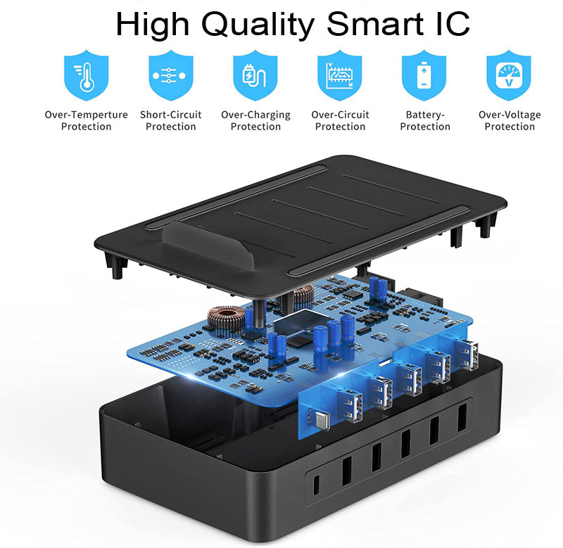 Desktop Multi-USB-Ladebox Schnell ladegerät