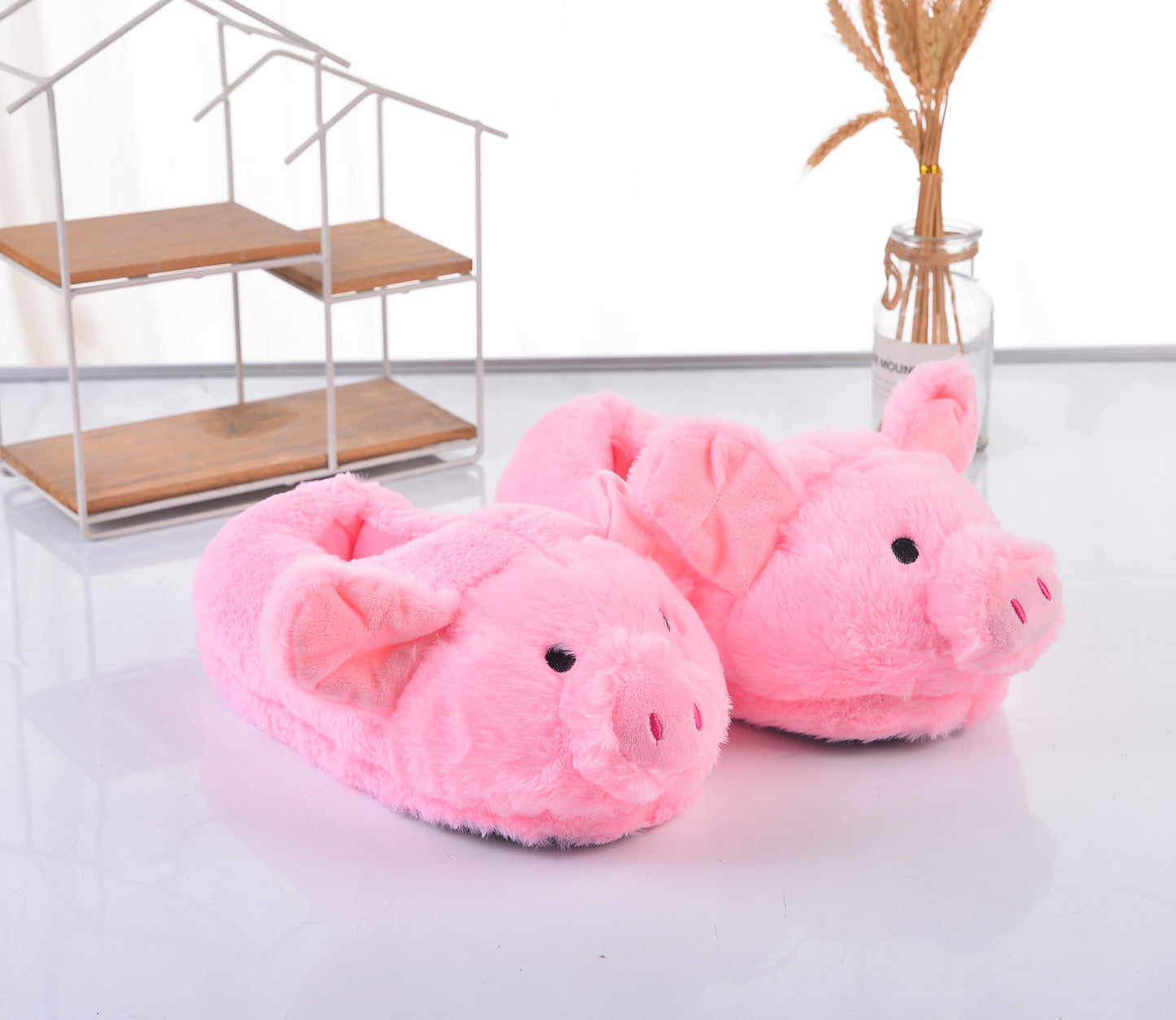 Cute plush slippers with pigs