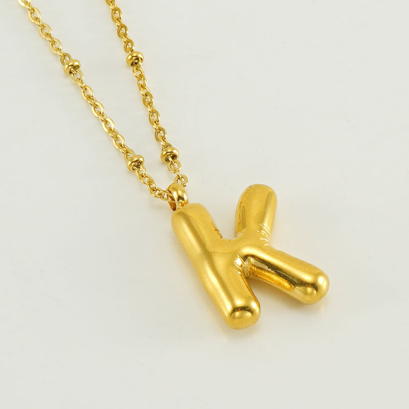 Women's Fashion Bubble Letter Pendant Short Necklace