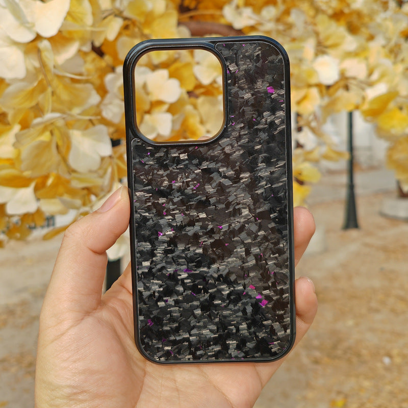 Gold Foil Carbon Fiber Forged Grain Phone Case